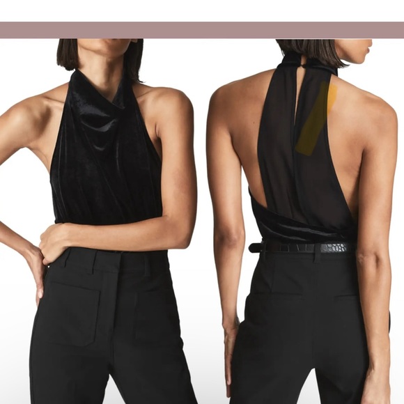 REISS Kimberley bodysuit black M - NWT - Picture 1 of 5